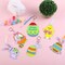18 Pieces Easter Suncatchers Craft Kit DIY Easter Window Paint Art Kit Easter Sun Catchers Ornaments in 6 Designs with Ribbons Color Pigment and Key Rings for Kid Party Favors